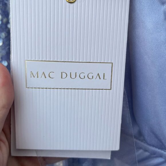 Mac Duggal 5745 Sequined Faux Wrap Cut out Gown Size 6 Lilac NWT - Picture 9 of 10